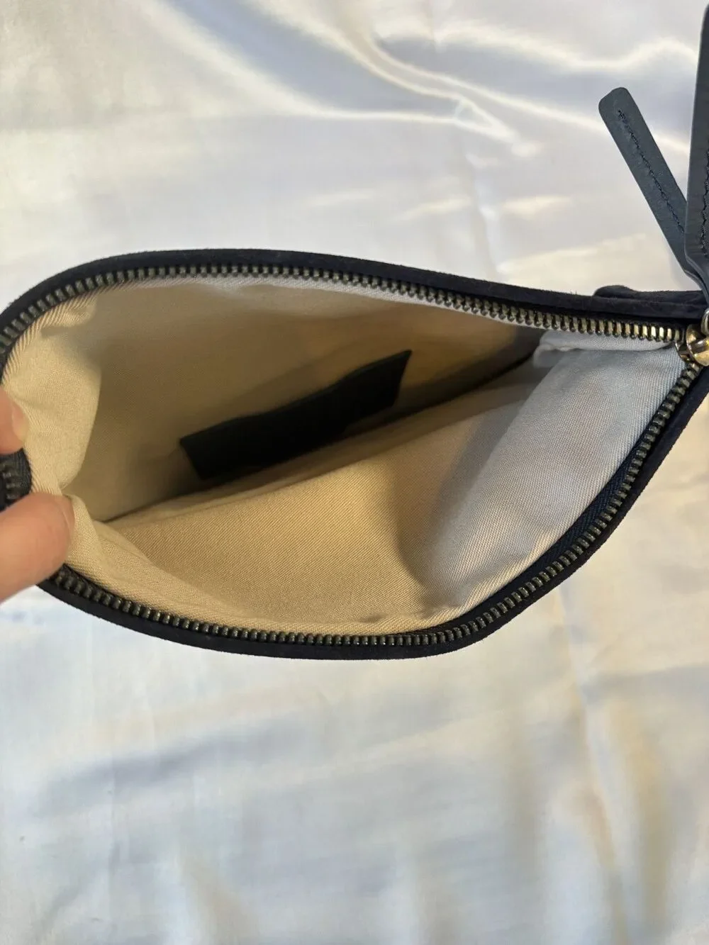 Shinola‎ Detroit Foldover Clutch Womens OS Navy Blue Excellent Leather Suede Zip
